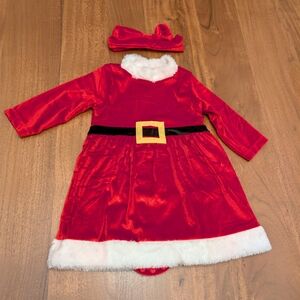 Kids Red Santa Dress with Headband